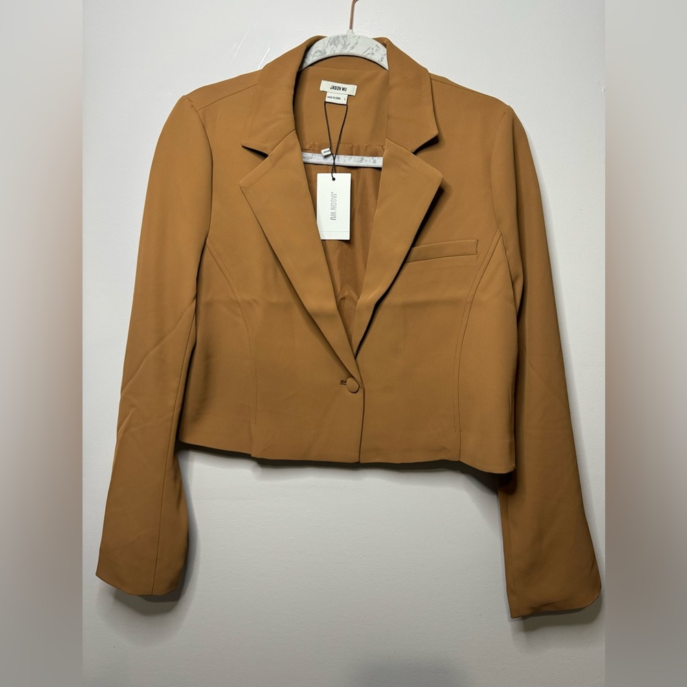 Jason Wu Crop Blazer Jacket Size L Color Camel